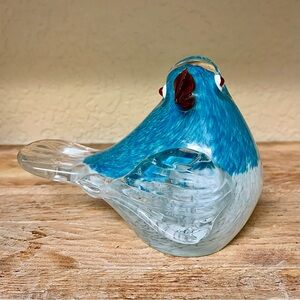 Hand Blown Glass Blue Bird